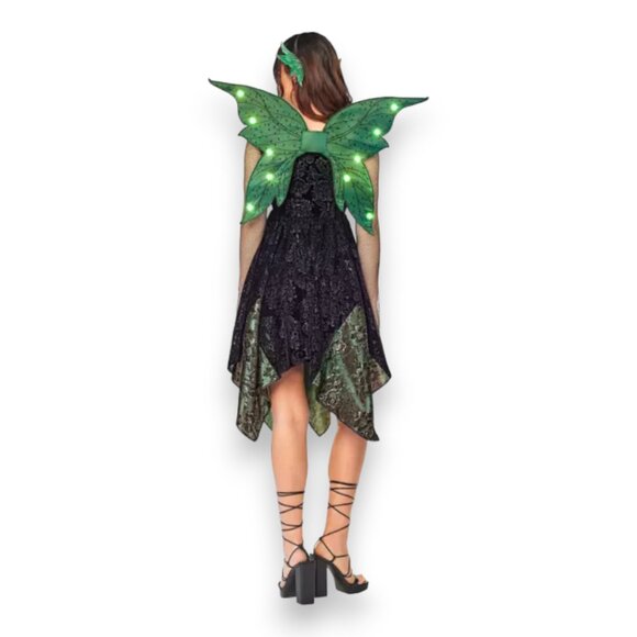 NIB Women's Grunge Fairy Spirit Halloween Costume w/Light Up Wings - Picture 3 of 7